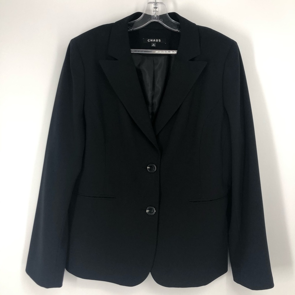 Chaus Black Two Button Closure Blazer